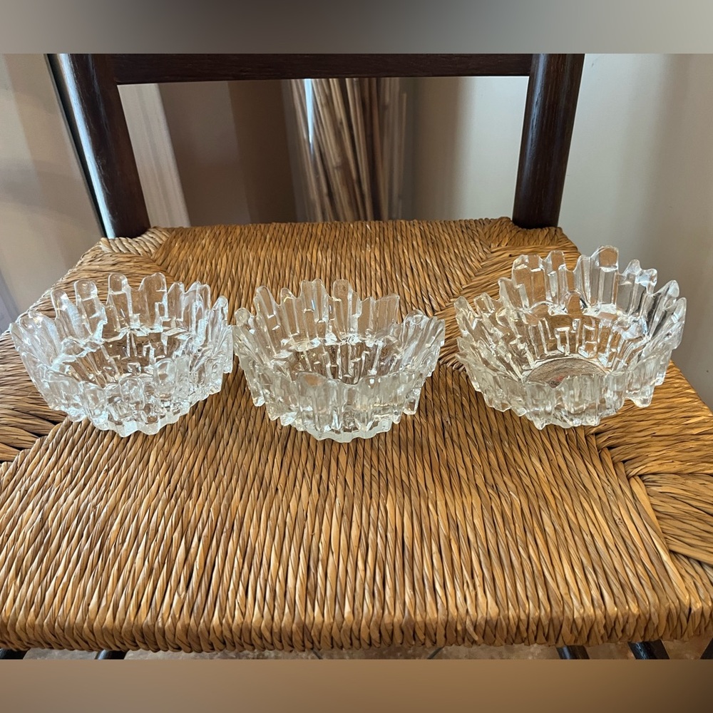 Vtg Kelonia Glass Set of 3 Ice Bowls Mid Century Modern Scandi Style Canada